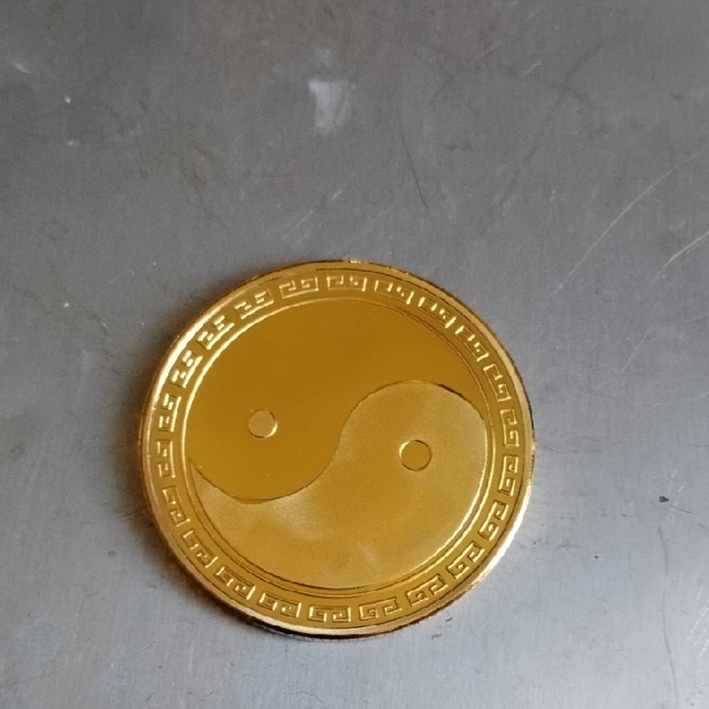 Golden Yin Yang Coin
